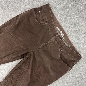 Eddie Bauer Womens‎ Corduroy Bootcut Pants Brown Curvy Fit Size 12P